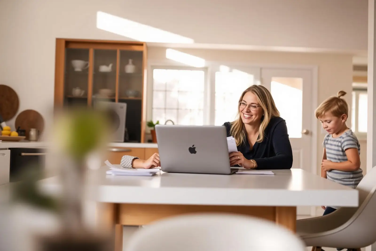 Australian family planning their finances at home